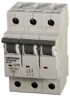 Выключатель автоматический СВЕТОЗАР SV-49023-10-C "ПРЕМИУМ" 3-полюсный, 10 A, "C", откл. сп. 6 кА, 400 В Выключатель автоматический СВЕТОЗАР SV-49023-10-C "ПРЕМИУМ" 3-полюсный, 10 A, "C", откл. сп. 6 кА, 400 В